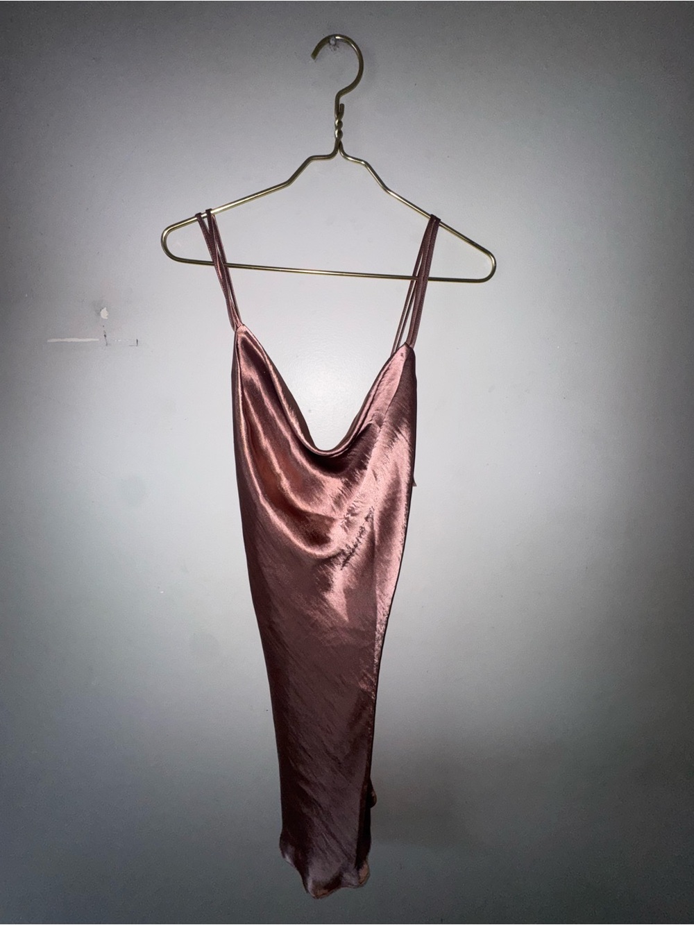 ASOS Satin Cowl Neck Slip Dress - Dusty Rose